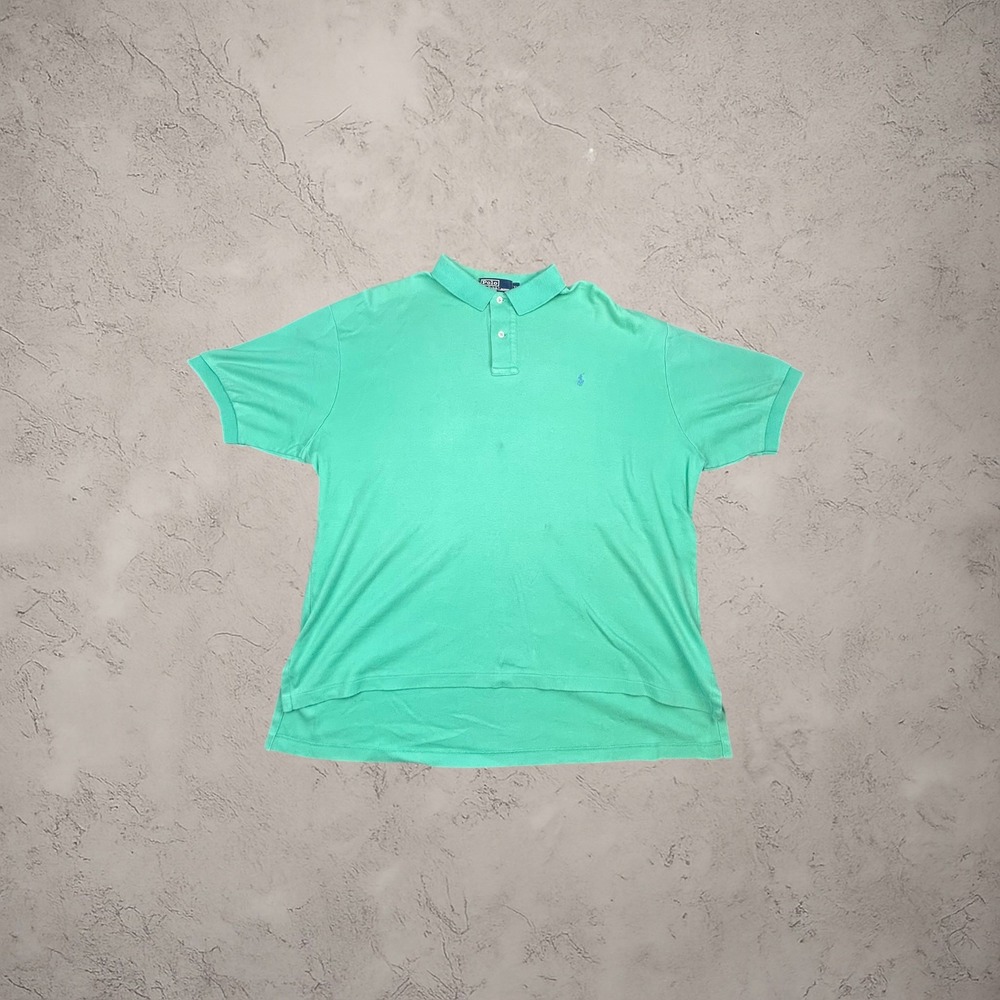 Polo Ralph Lauren Mens XL Seafoam Green Short Sleeve Polo Shirt Vintage 90s Y2K